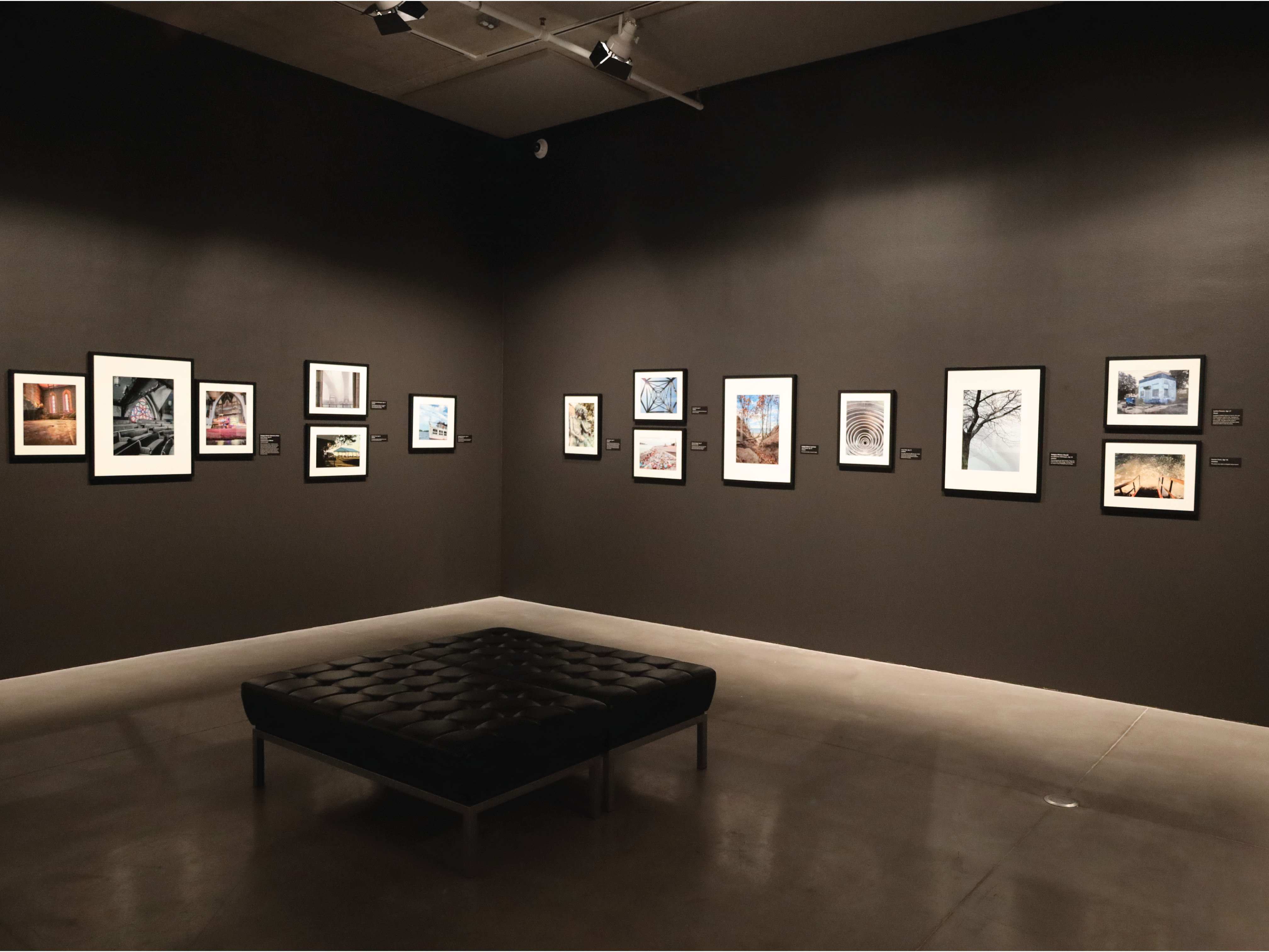 Exhibition space with works from the Teen Photo Contest winners.