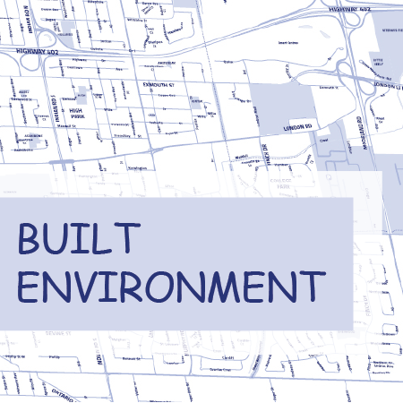 Blueprint with text overlay Built Environment
